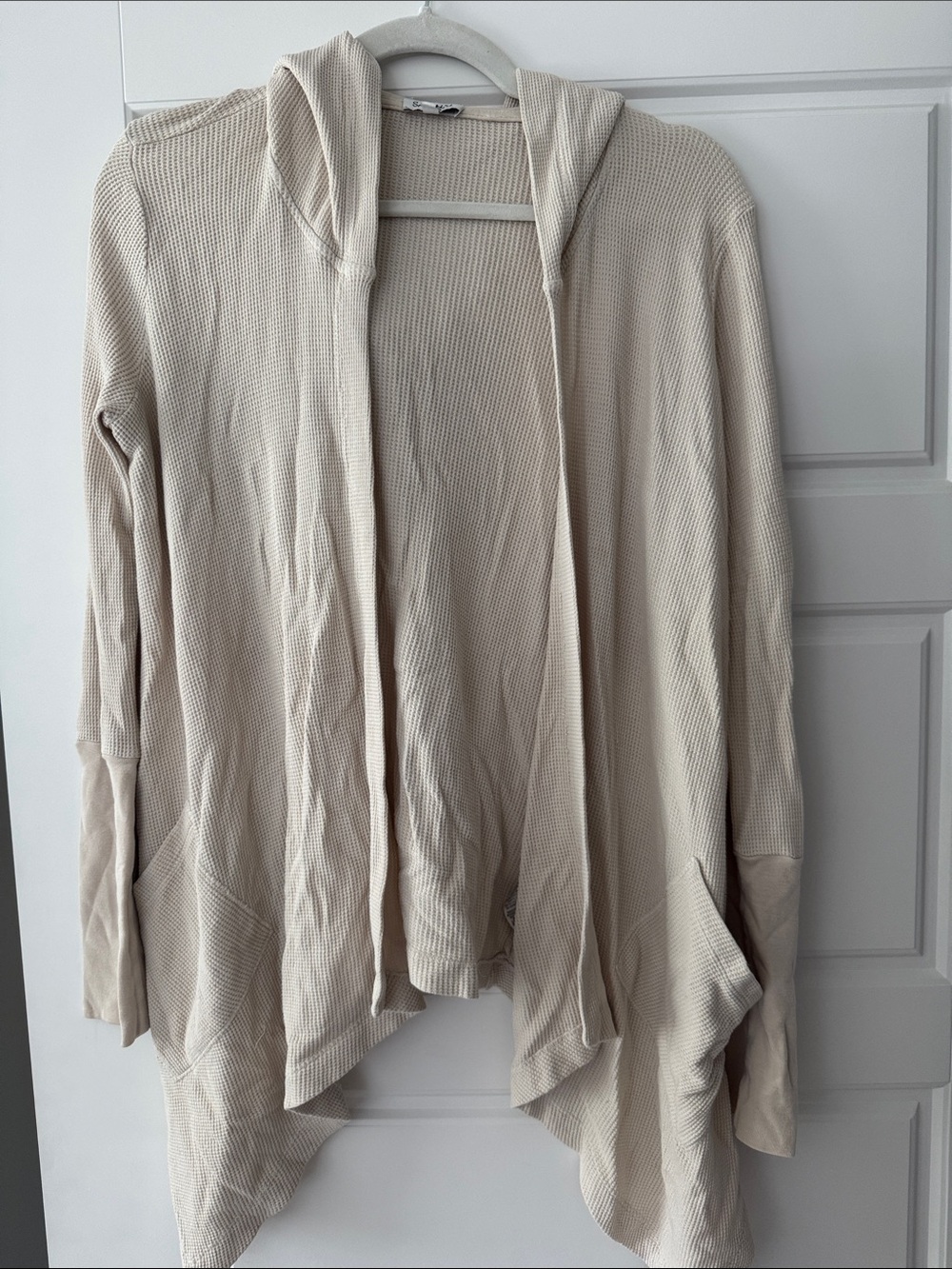 Splendid Cream Hooded Open-Front Cardigan